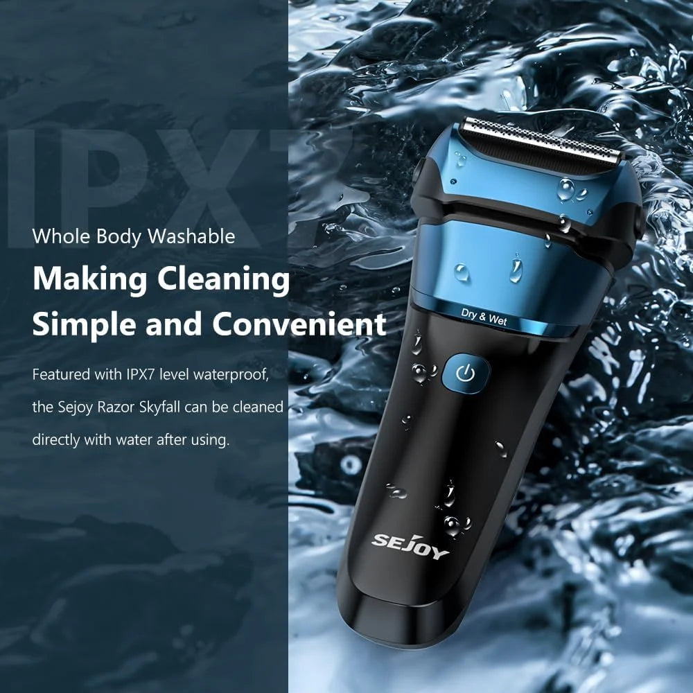 Sejoy Electric Razor for Men – Rechargeable Wet/Dry Foil Shaver with Automatic Cleaning and Fast Charging - Premium electric razor from Lizard Vigilante - Just $28.88! Shop now at Lizard Vigilante