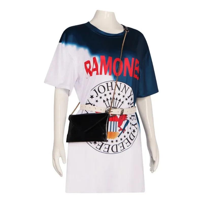 The Ramones Long T-Shirt My Fault Cosplay Culpa Mia Dress Graffiti Belt Bag Carnival Party Women Novelty Casual Costumes - Premium T-Shirt from Lizard Vigilante - Just $22.99! Shop now at Lizard Vigilante