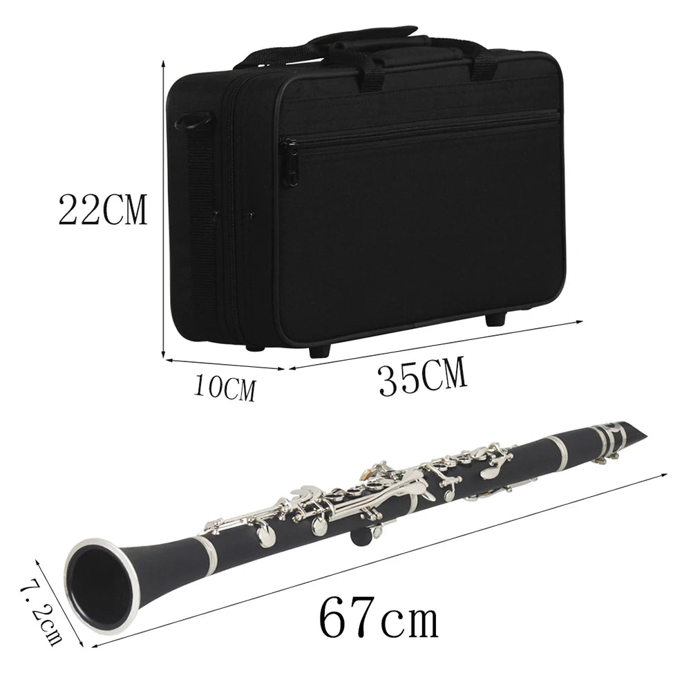 SLADE Bb Clarinet – 17 Keys Professional Bakelite Tenor Clarinet, Nickel Silver Keys, with Carrying Case, Reed, and Accessories - Premium clarinet from Lizard Vigilante - Just $201.08! Shop now at Lizard Vigilante