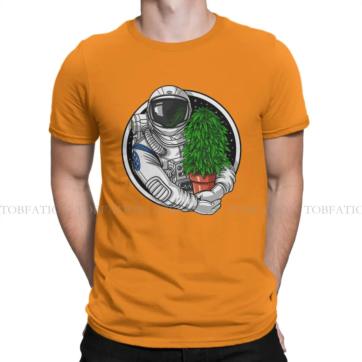 Weed Marijuana 420 Smoking Astronaut T-Shirt – Graphic Harajuku Crewneck Cotton Tee for Men - Premium T-Shirt from Lizard Vigilante - Just $23.88! Shop now at Lizard Vigilante