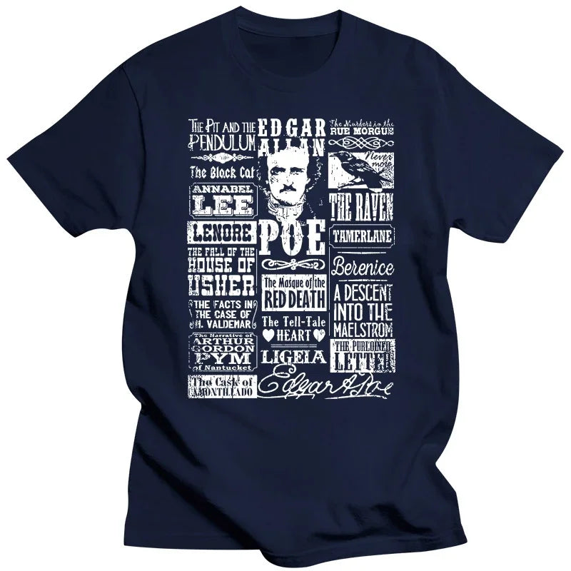 Edgar Allan Poe "The Raven" Men's Literary Quote T-Shirt – High-Quality Cotton Casual Tee for Literature Lovers - Premium tee from Lizard Vigilante - Just $25.88! Shop now at Lizard Vigilante