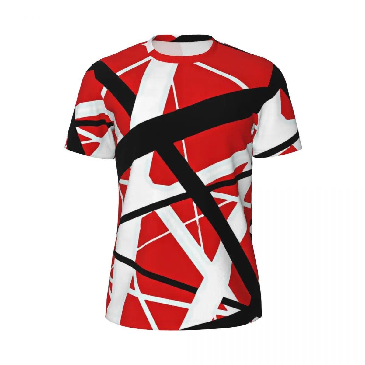 Van Halen T Shirt Red Black and White Line Art Trendy Cool Gym T Shirts Short Sleeve Quick Dry Tops Summer Street Style Top Tees - Lizard Vigilante