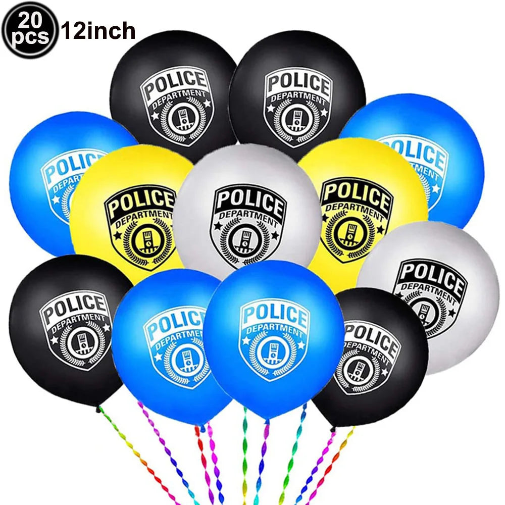 Police Theme Party Decor Police Party Latex Balloons Happy Birthday Banner Police Party Hanging Swirls Police Birthday Supplies - Premium party favors from Lizard Vigilante - Just $3.99! Shop now at Lizard Vigilante