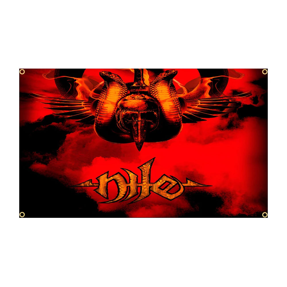 NILEs Rock Band Flag – 90x150cm Brutal/Technical Death Metal Banner, Polyester Tapestry for Home Decor - Premium flag from Lizard Vigilante - Just $14.99! Shop now at Lizard Vigilante