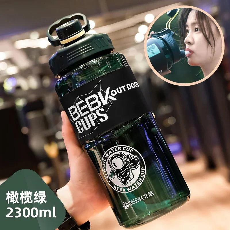 Sturdy 2l 3l Gym Water Bottle With Straw – Bpa Free Travel Jug For Sports, School, And Heavy Metal Hydration