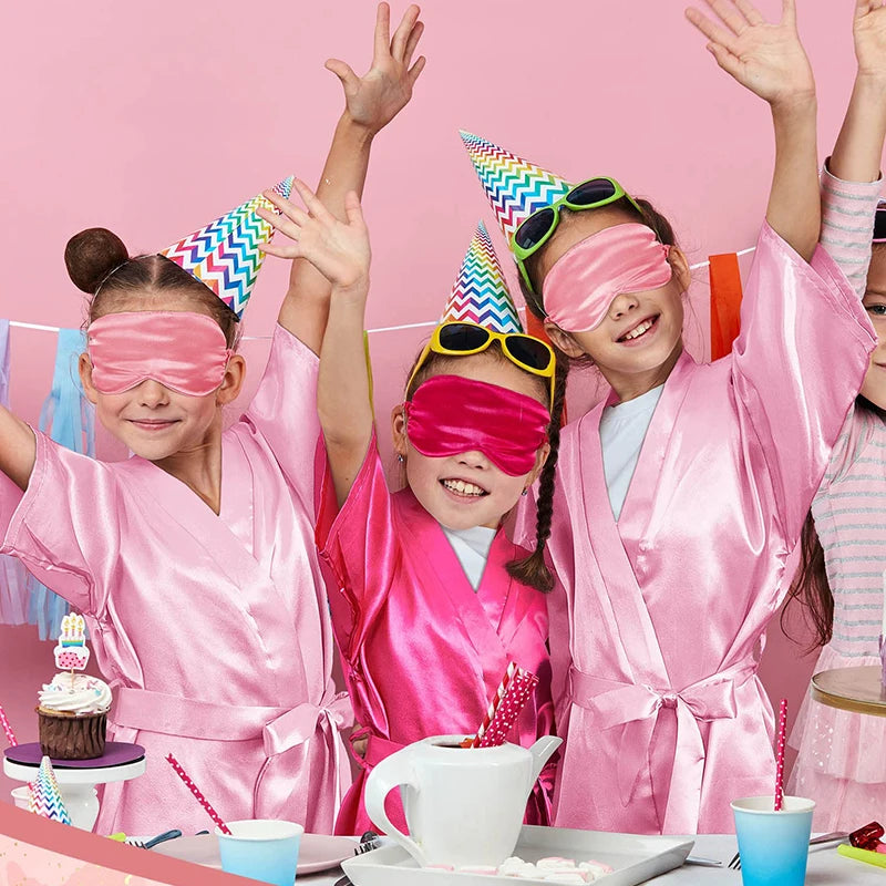 6/10/12 Set Birthday Squad Robes Spa Party for Girls Kimono Satin Spa Robes Child Party Favors for Kids Birthday Hot Pink Party - Premium  from Lizard Vigilante - Just $111.99! Shop now at Lizard Vigilante