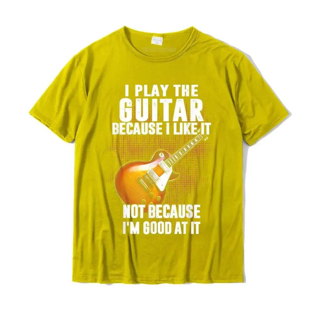 I Play The Guitar Because I Like It Not Because I'm Good At It T-Shirt Camisa Top T-Shirts Coupons Cotton Men Tops Tees Custom - Premium T-Shirt from Lizard Vigilante - Just $23.99! Shop now at Lizard Vigilante