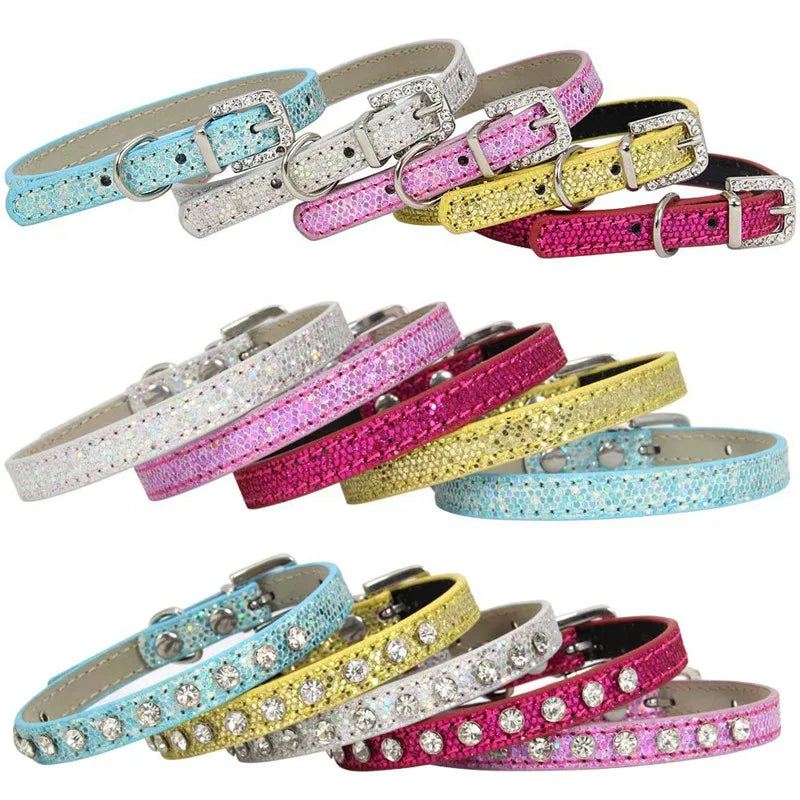 Hot Sale Super Shining Diamond Rhinestone Dog Collar Puppy Baby Dog Cat Collar Leather Strap Kitten Accessories Kitten Puppy Pet Collar - Premium dog collar from Lizard Vigilante - Just $19.99! Shop now at Lizard Vigilante