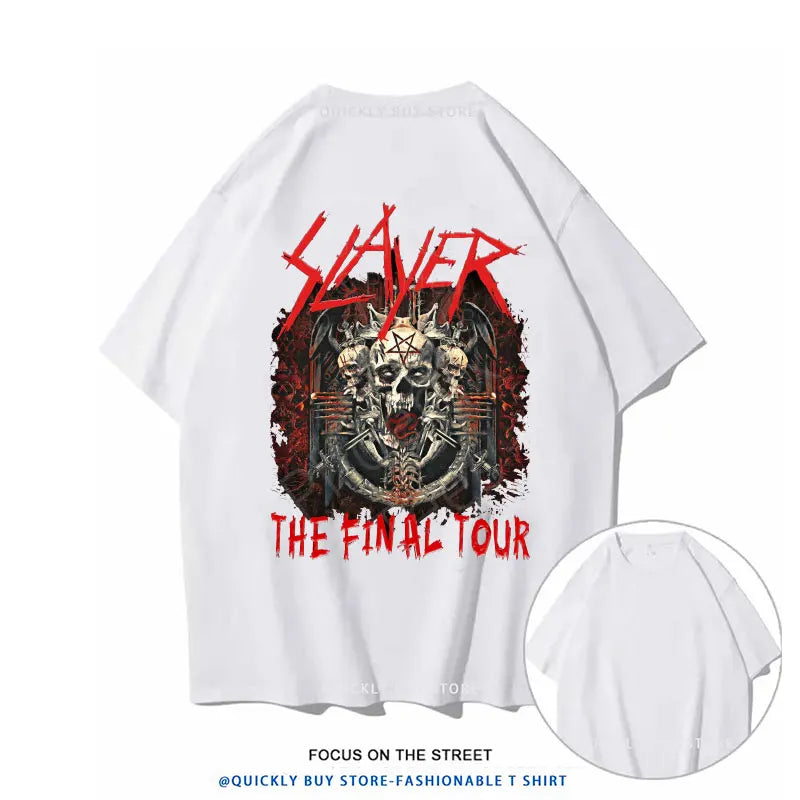 Slayer Metal Band Graphic T-Shirt for Men – Cool Punk Rock Y2K Tee, Unisex Casual Top, XS-4XL - Premium T-shirt from Lizard Vigilante - Just $23.88! Shop now at Lizard Vigilante