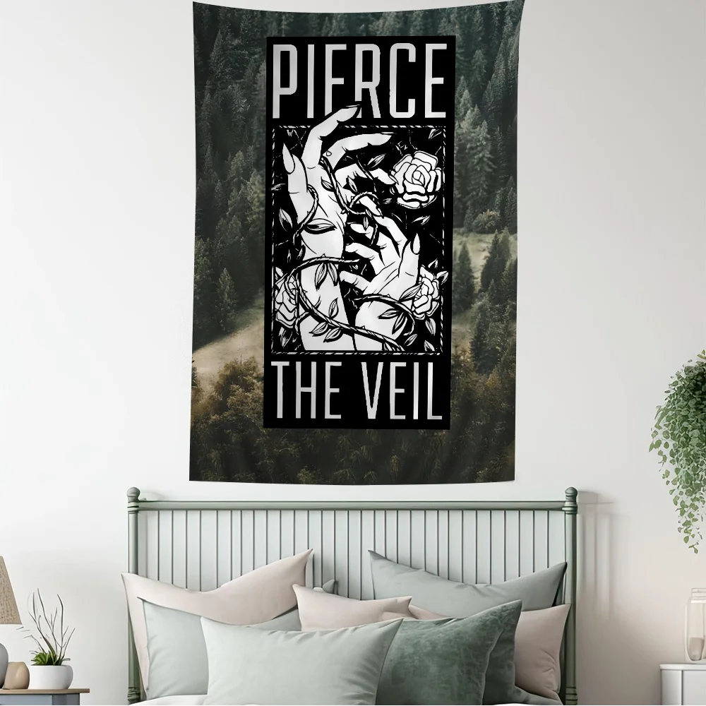 Pierce The Veil Band Anime Tapestry – Hippie Flower Wall Hanging for Dorm & Bedroom Decor - Premium tapestry from Lizard Vigilante - Just $26.99! Shop now at Lizard Vigilante