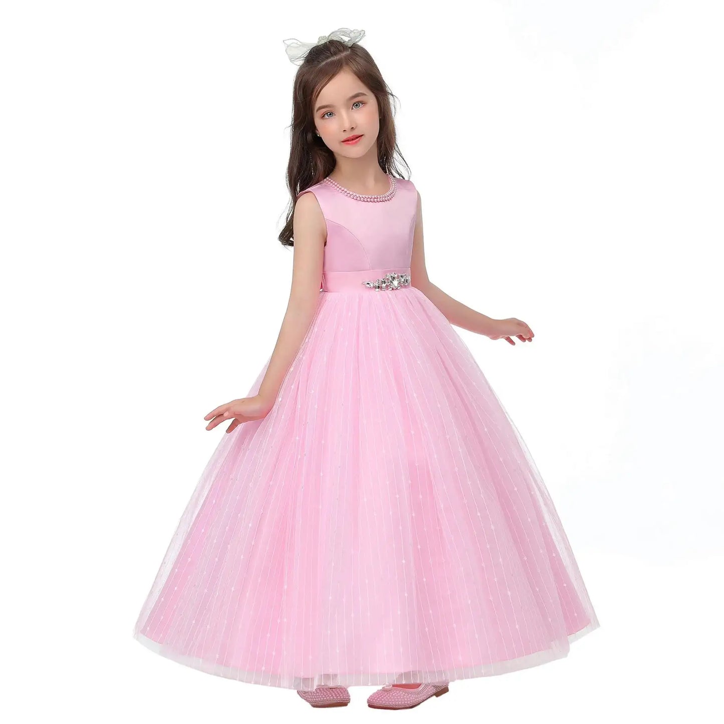 New Princess dress Large children's long dress Girl piano performance dress Festival party dress
