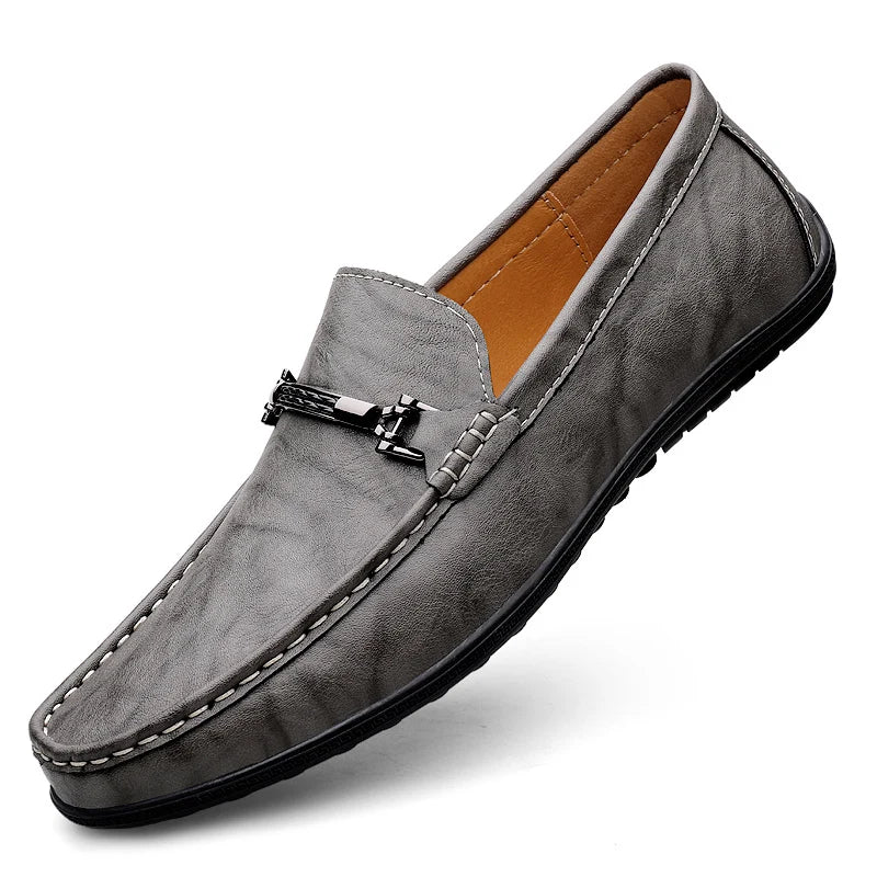 Men's Genuine Leather Casual Loafers | Luxury Driving Shoes with Slip-On Design | Fashionable and Comfortable Moccasins for Spring & Autumn - Premium loafers from Lizard Vigilante - Just $71.08! Shop now at Lizard Vigilante