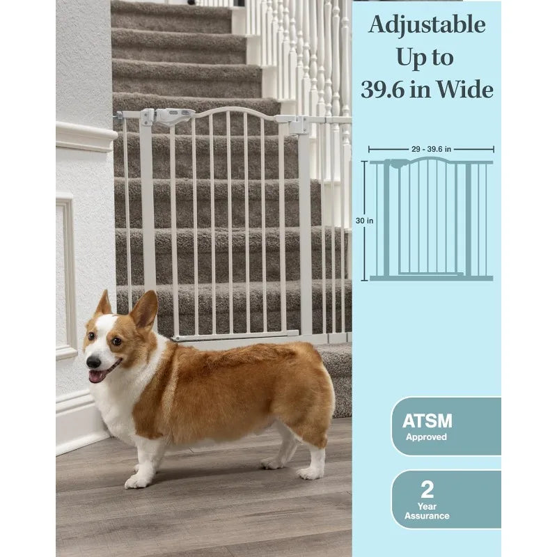 39.6” Dog Gate for Stairs & Doorways, 30" Tall Baby Gate Pressure Mount Pet Gates, Easy Step Auto Close Both Sides Walk Thru - Premium  from Lizard Vigilante - Just $82.99! Shop now at Lizard Vigilante