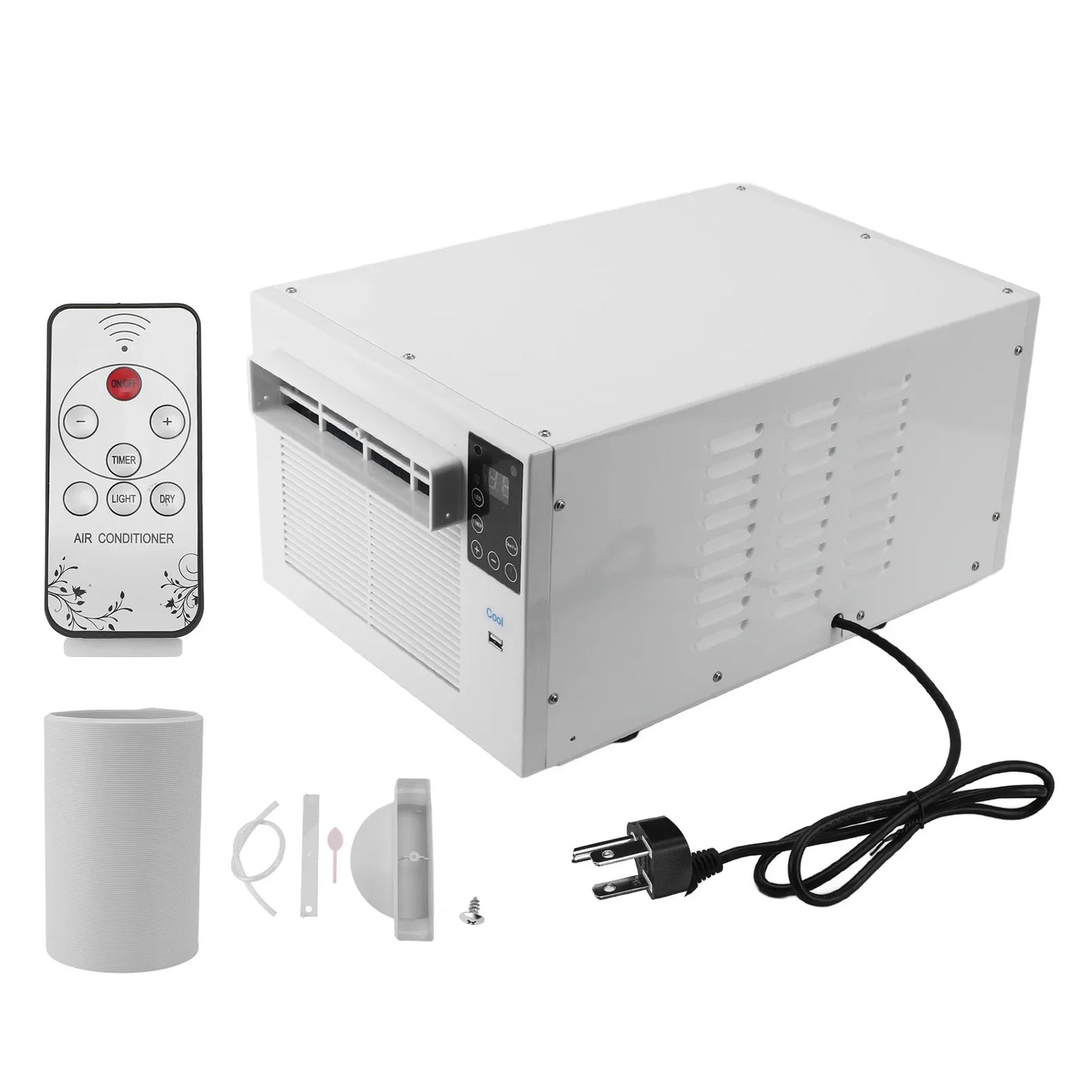 Portable Air Conditioner Energy Saving 1900BTU 280W Mini Mobile AC with Remote Control for Home Dorm Office Camping Pet Space