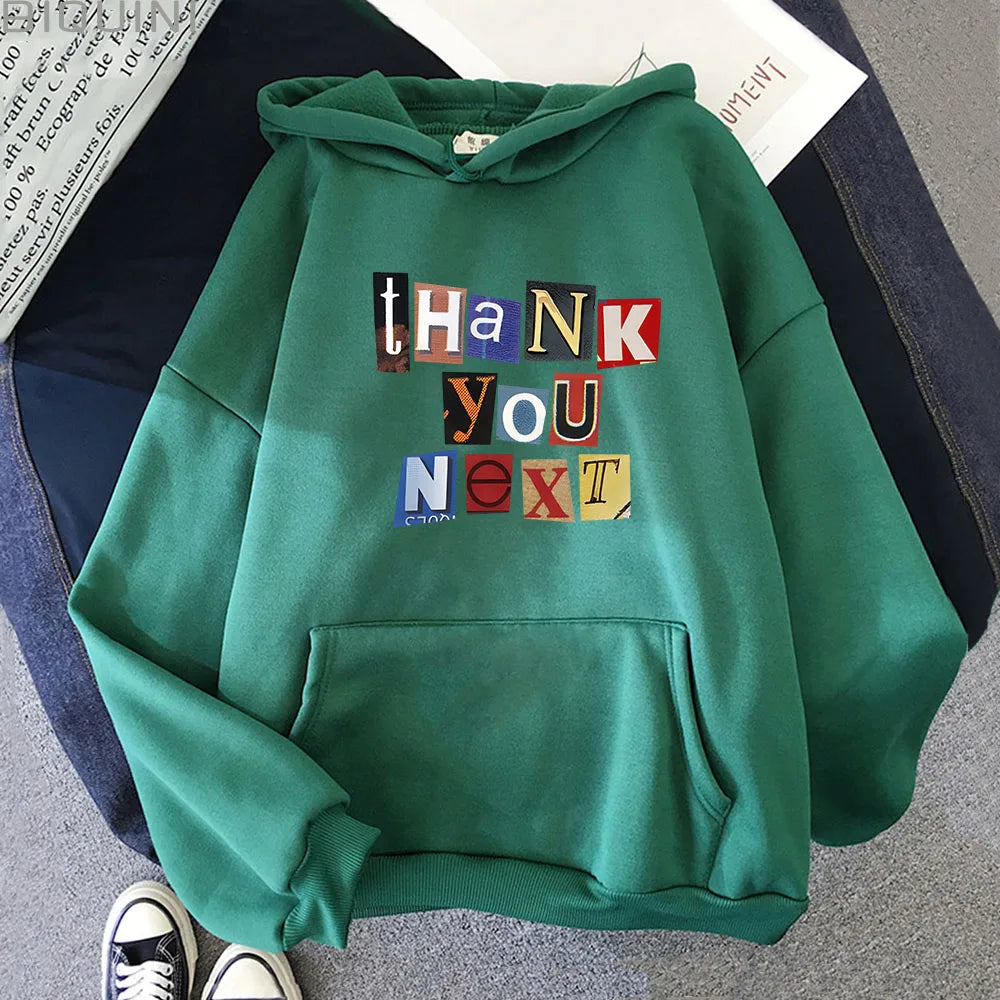 Ariana Grande "Thank You, Next" Kpop Style Hoodie – Oversized Unisex Sweatshirt – Aesthetic Fleece Pullover for Men & Women - Premium hoodie from Lizard Vigilante - Just $58.88! Shop now at Lizard Vigilante