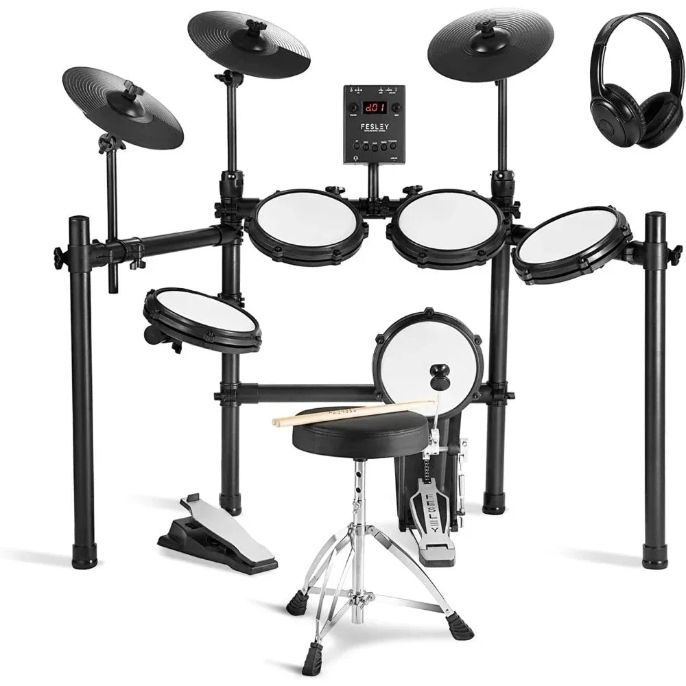 Ultimate Beginner Electric Drum Set – Quiet Mesh Pads, Dual-Zone Snare, Kick Drum & Bluetooth Sound Library - Premium electric drums from Lizard Vigilante - Just $533.88! Shop now at Lizard Vigilante