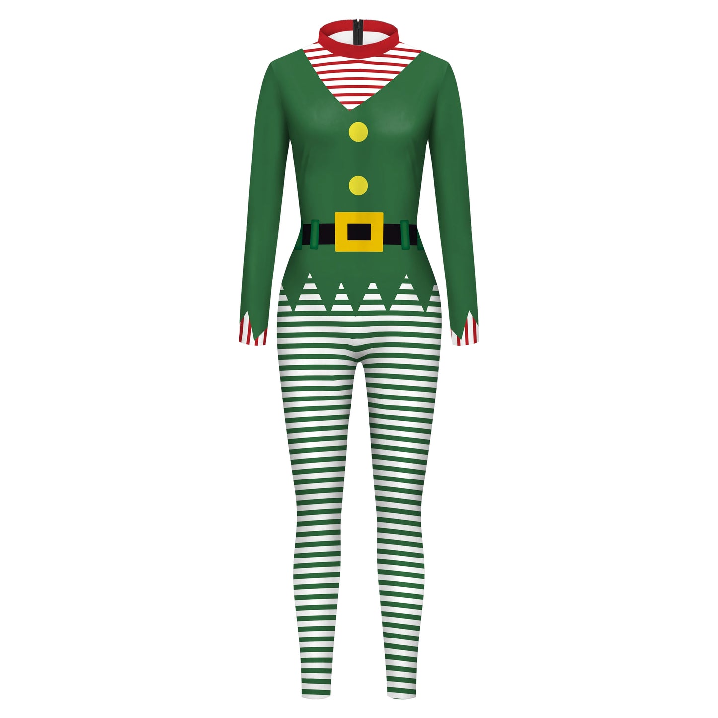 Matching Outfit Christmas Tree Print Cosplay Costume - Green Stripe Jumpsuit for Adults and Children - Premium Cosplay Costumes from Lizard Vigilante - Just $29.99! Shop now at Lizard Vigilante