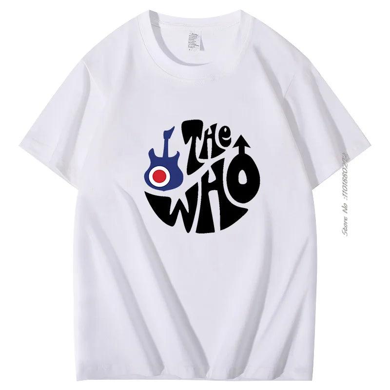 Classic The Who Rock Band Cotton Graphic T Shirts Novelty Short Sleeve Squeeze Box T-Shirts Popular Creative Unisex Loose Breathable Shirt - Lizard Vigilante