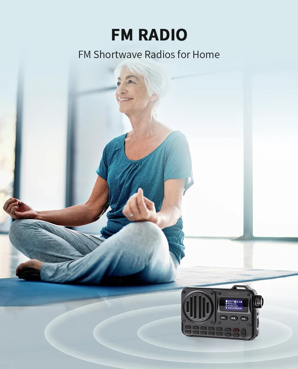 MLOVE BV800 Super-Portable Bluetooth Speaker with FM Radio,LCD Screen Display, Antenna, AUX Input, USB Disk, TF Card, MP3 Player