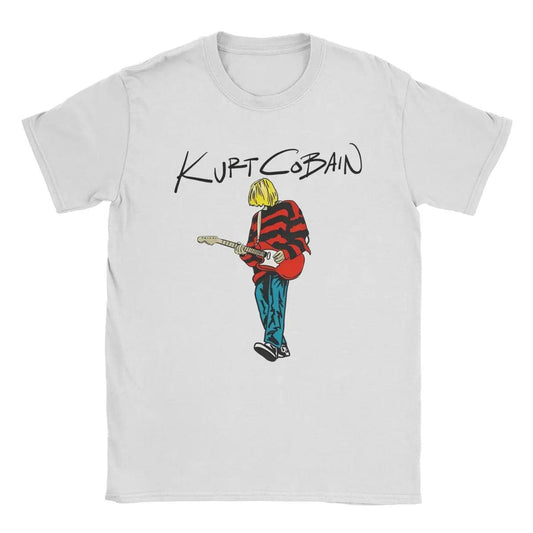 Men's Kurt Cobain Guitar T Shirts Rock-Nirvana 100% Cotton Tops Awesome Short Sleeve Round Collar Tees Original T-Shirt - Premium tee from Lizard Vigilante - Just $23.99! Shop now at Lizard Vigilante