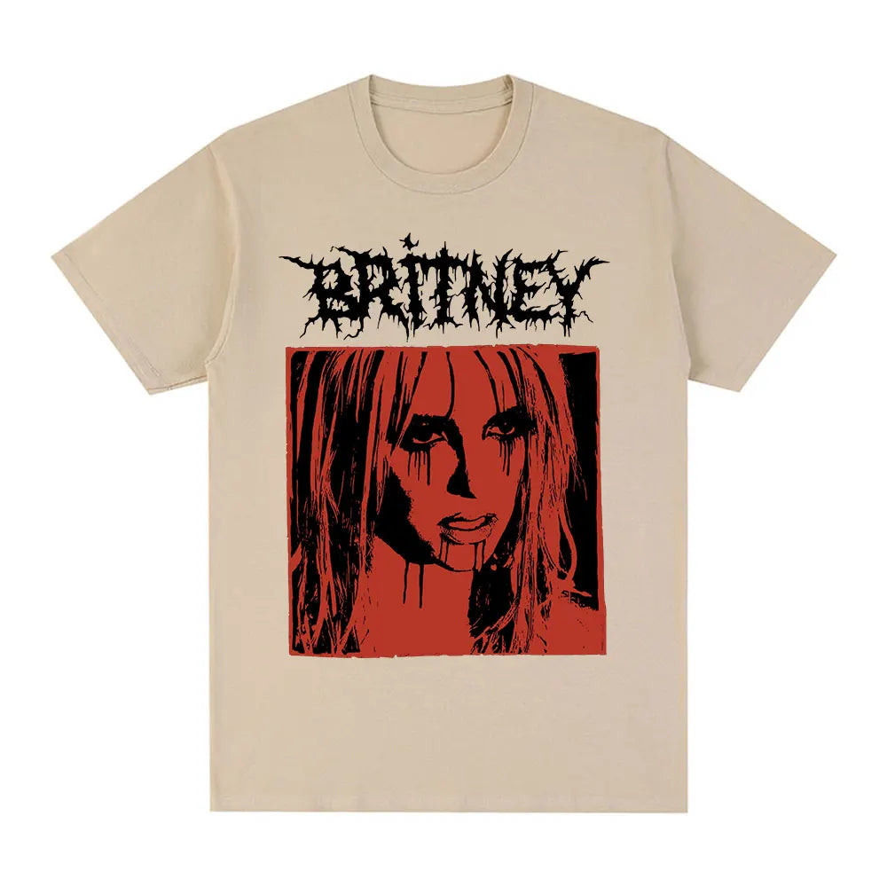 Britney Spears Metal Rock Graphic T-shirt Men Women Fashion Hip Hop T Shirts Harajuku Vintage Short Sleeve Tee Shirt Oversized - Lizard Vigilante