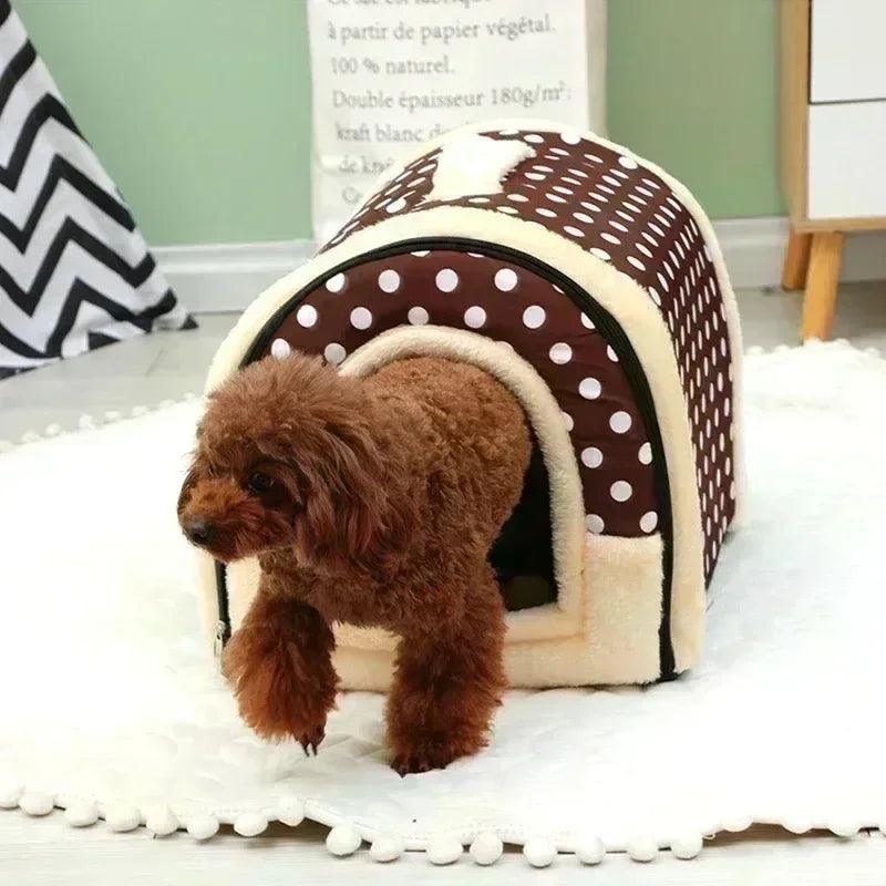 Winter Pet Cat Bed Foldable Dog House Dog Villa Sleep Kennel Removable Nest Warm Enclosed Cave Sofa Big Dog Kennel Pet Supplies - Premium pet bed from Lizard Vigilante - Just $19.99! Shop now at Lizard Vigilante