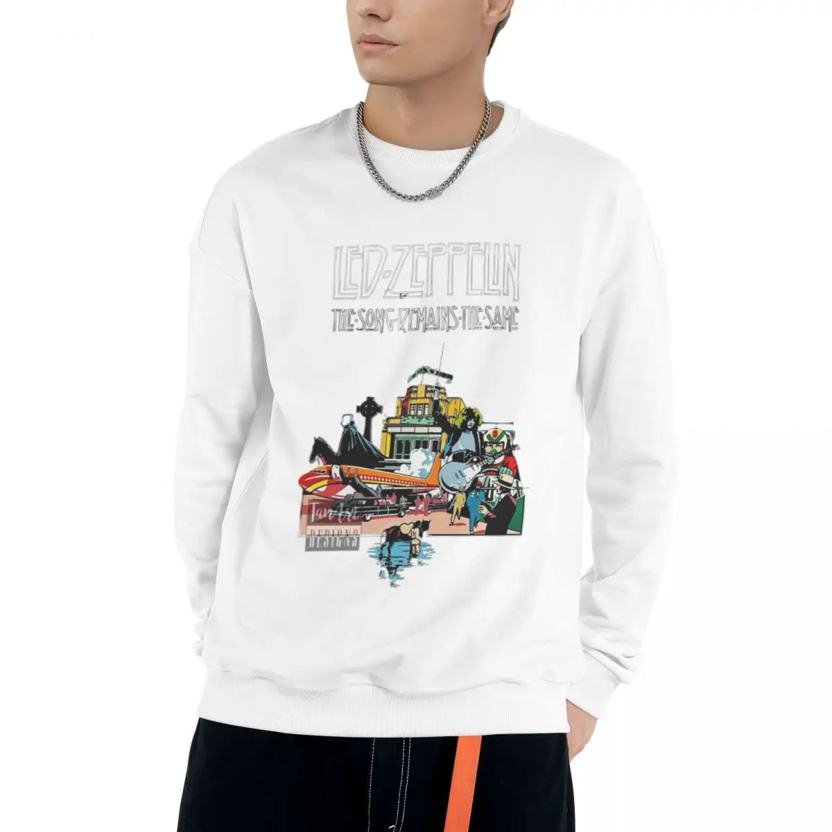 Epic Led Zeppelin Sweatshirt – Rock Your Style in Cozy Cotton-Poly Blend, Long Sleeve Casual Sweatshirt for Men & Women | Autumn & Winter Essential - Premium Hoodie from Lizard Vigilante - Just $36.88! Shop now at Lizard Vigilante