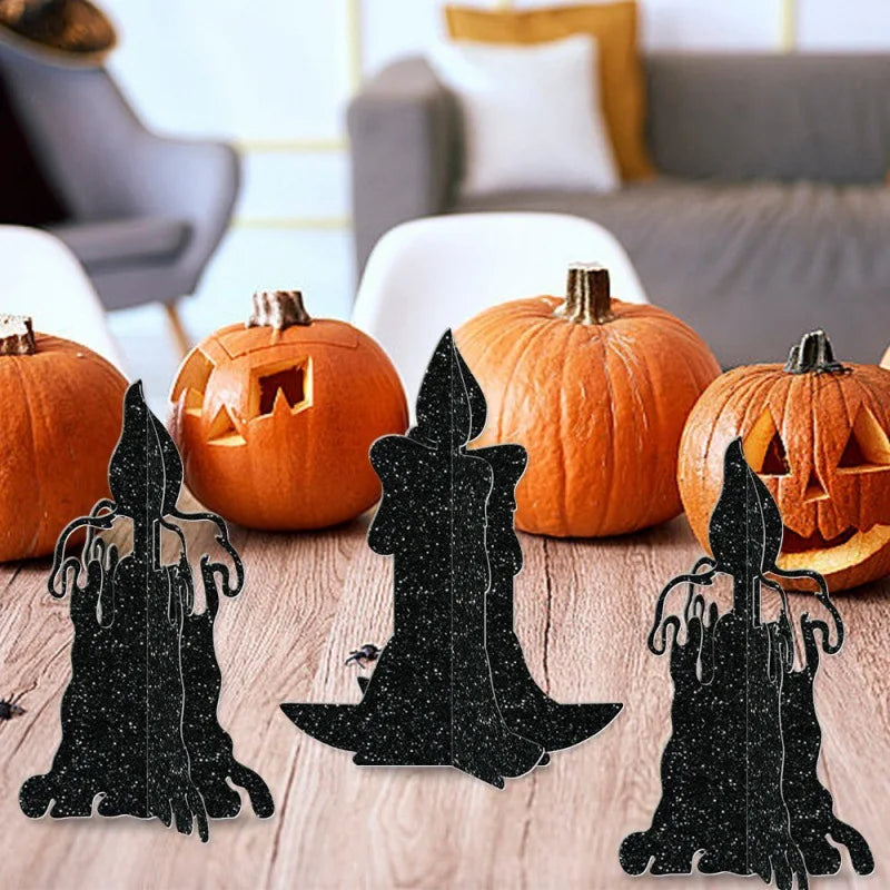 Halloween Decoration 6pcs Candlestick Ornament Haunted House Dining Table Arrangement Festival Supplies Happy Halloween Day