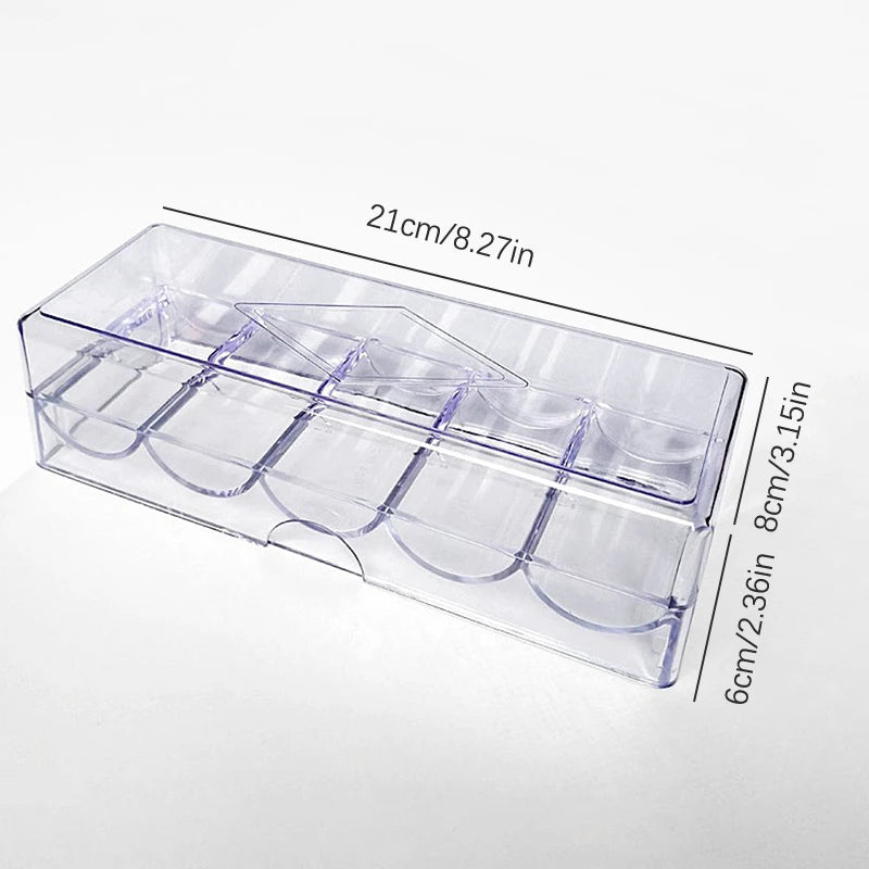 Poker Chips Storage Box – Transparent Acrylic Casino Gambling Chip Organizer with Cover – Holds 100 Chips, Perfect for Home & Party Games - Premium poker chip organizer from Lizard Vigilante - Just $21.08! Shop now at Lizard Vigilante