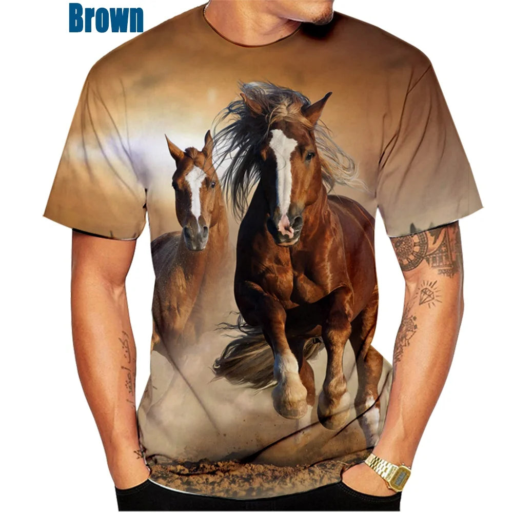 New Fashion 3D Printed Animal Horse T-Shirt for Men and Women – Creative Casual Tee, Lightweight & Quick-Dry - Premium T-Shirts from Lizard Vigilante - Just $22.99! Shop now at Lizard Vigilante