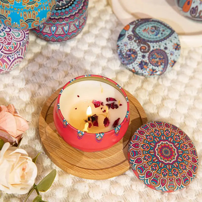 Osmanthus Gardenia Fragrance Candles with Petals Small Romantic Fragrance Candles for Girls' Birthday Gifts Home Aromatherapy