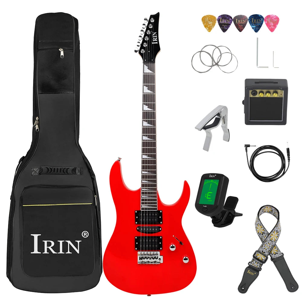 IRIN 24-Fret Maple Shockwave Electric Guitar Arsenal Pack – Full Stage Assault With Amp, Bag & Gear