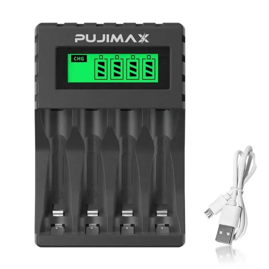 4 Slots Intelligent LCD Display Battery Charger – Fast, Smart, and Reliable! - Premium battery charger from Lizard Vigilante - Just $23.88! Shop now at Lizard Vigilante