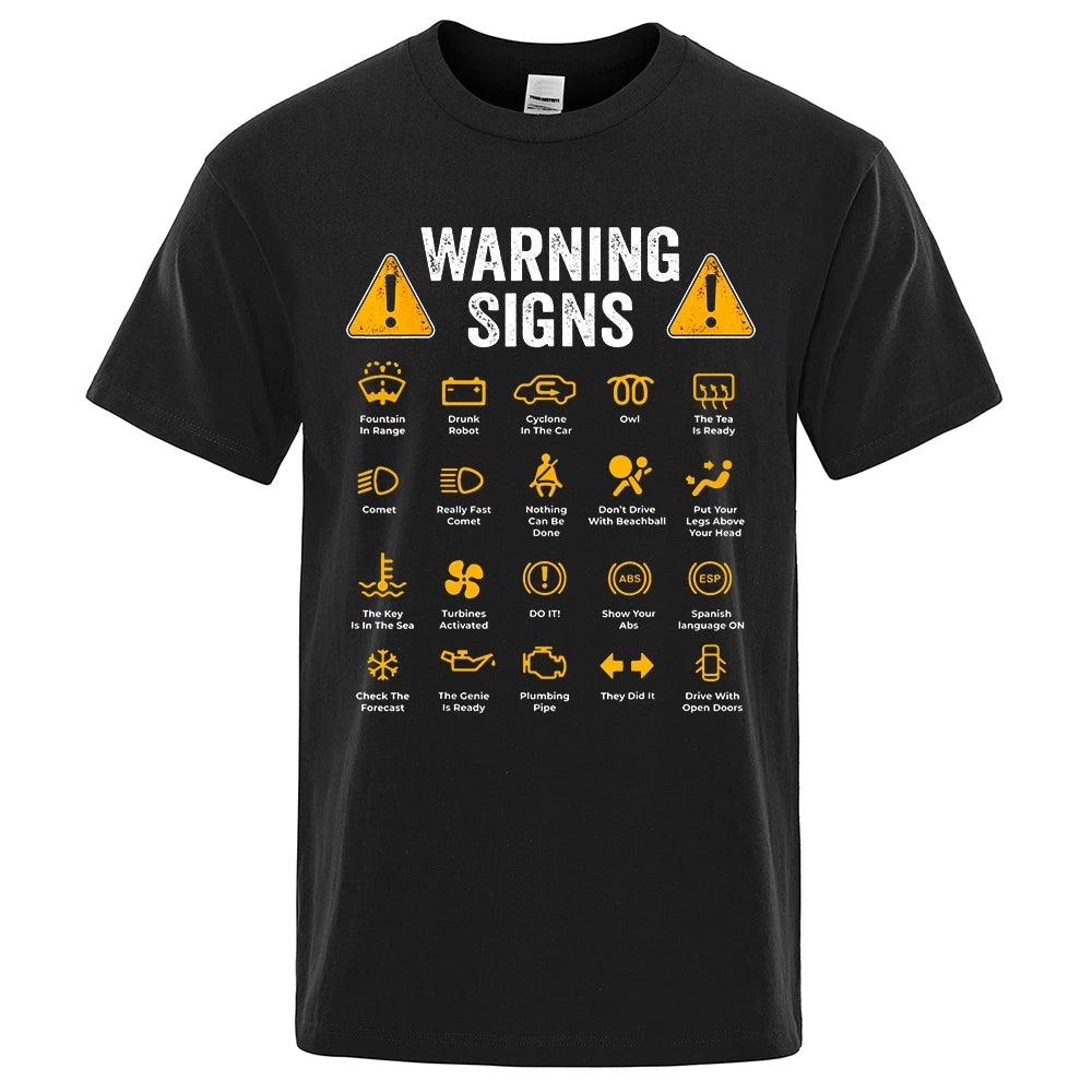 Driving Warning Signs 101 Auto Mechanic Gift Driver Funny Print T-Shirt Fashion Casual Big size T Shirt Cotton Mens Tops Tees - Lizard Vigilante