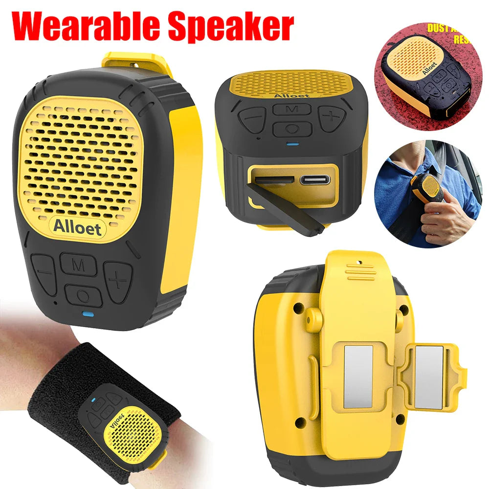Wearable Bluetooth Speaker Magnetic Clip-On Wireless Speaker Waterproof Portable Sound with Strap for Hands-Free Music/Calls