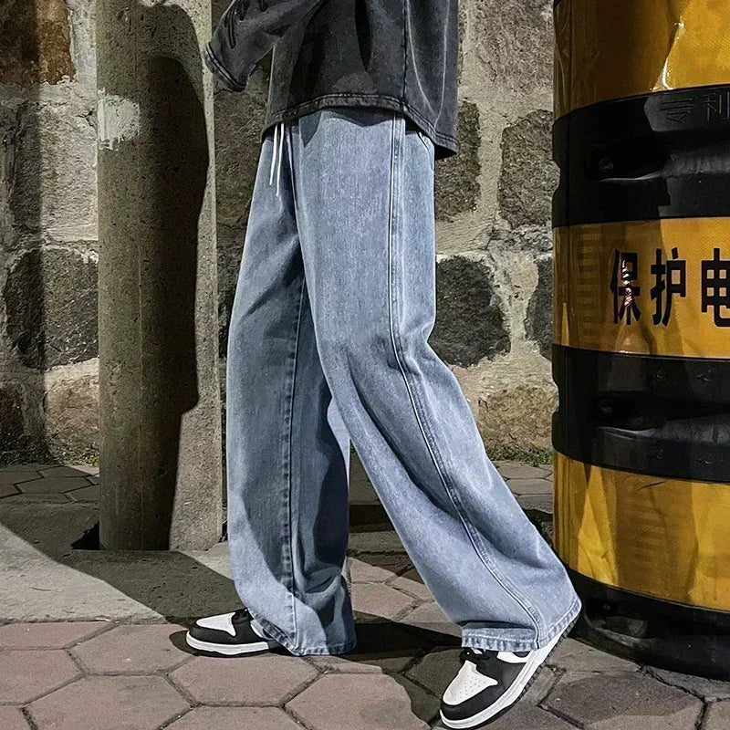 Street Riot Wide Leg Combat Jeans — Korean Style Loose Straight Pants For Men Who Move Like Thunder