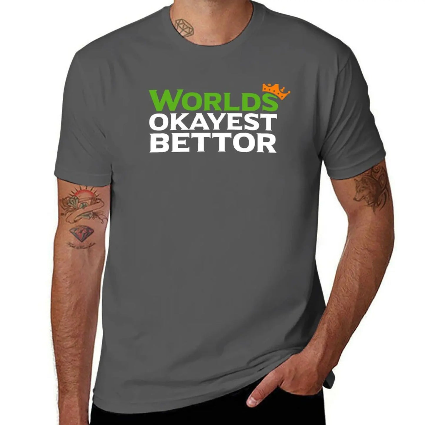 World's Okayest Bettor Funny Sports Betting T-Shirt – Football & Basketball Gambling Gift for Men - Premium  from Lizard Vigilante - Just $23.88! Shop now at Lizard Vigilante