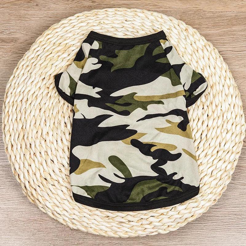 Spring Dog Clothes Camouflage T-shirt Cat Puppy Costume Apparel Pomeranian Yorkie Dog Clothing Tee Shirt Shih Tzu Pet Outfit - Lizard Vigilante