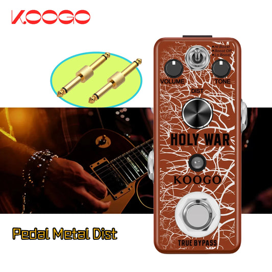 Koogo Heavy Metal Distortion Pedal – Analog Circuitry Effector for Electric Guitar with Classic 80's Metal Sound - Premium guitar effects pedal from Lizard Vigilante - Just $22.99! Shop now at Lizard Vigilante