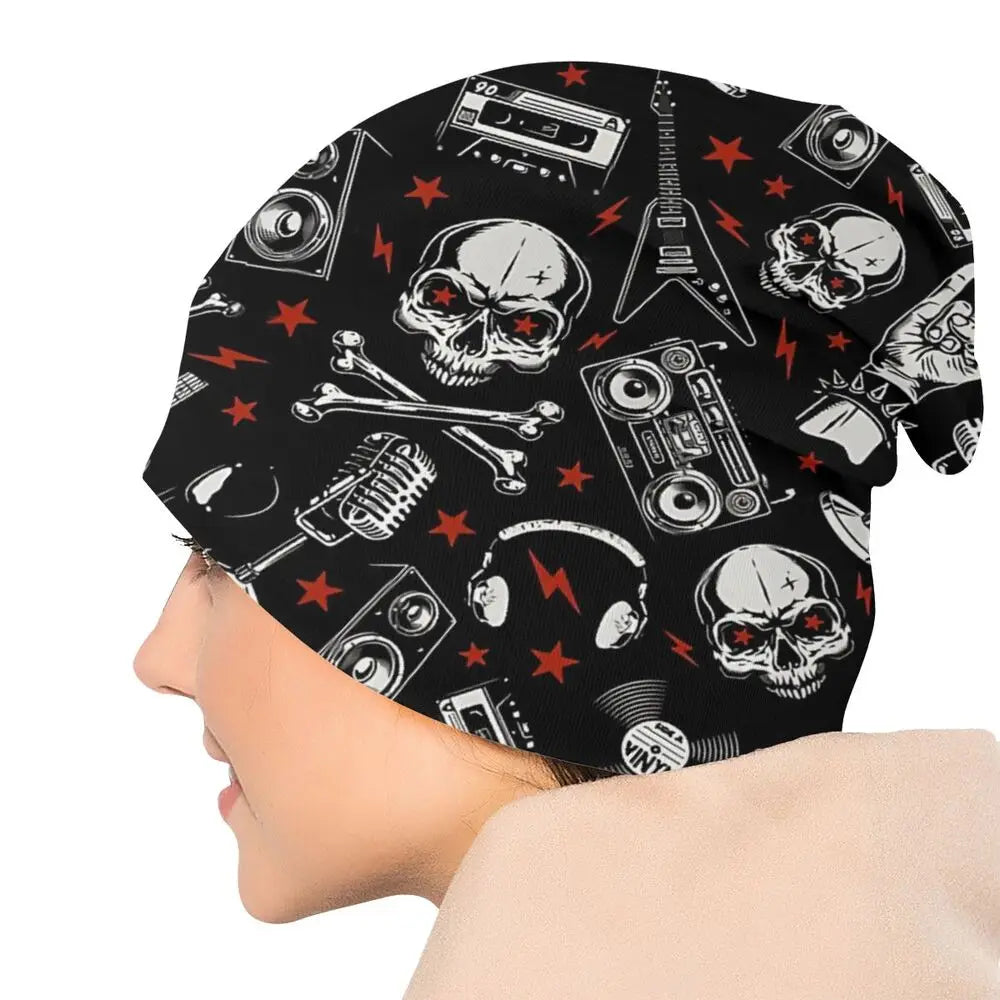 Graffiti Street Art Skullies Beanies Caps Concert Music Festival Hard Rock Thin Hat Bonnet Hats Men Women's Unisex Ski Cap - Premium  from Lizard Vigilante - Just $5.99! Shop now at Lizard Vigilante