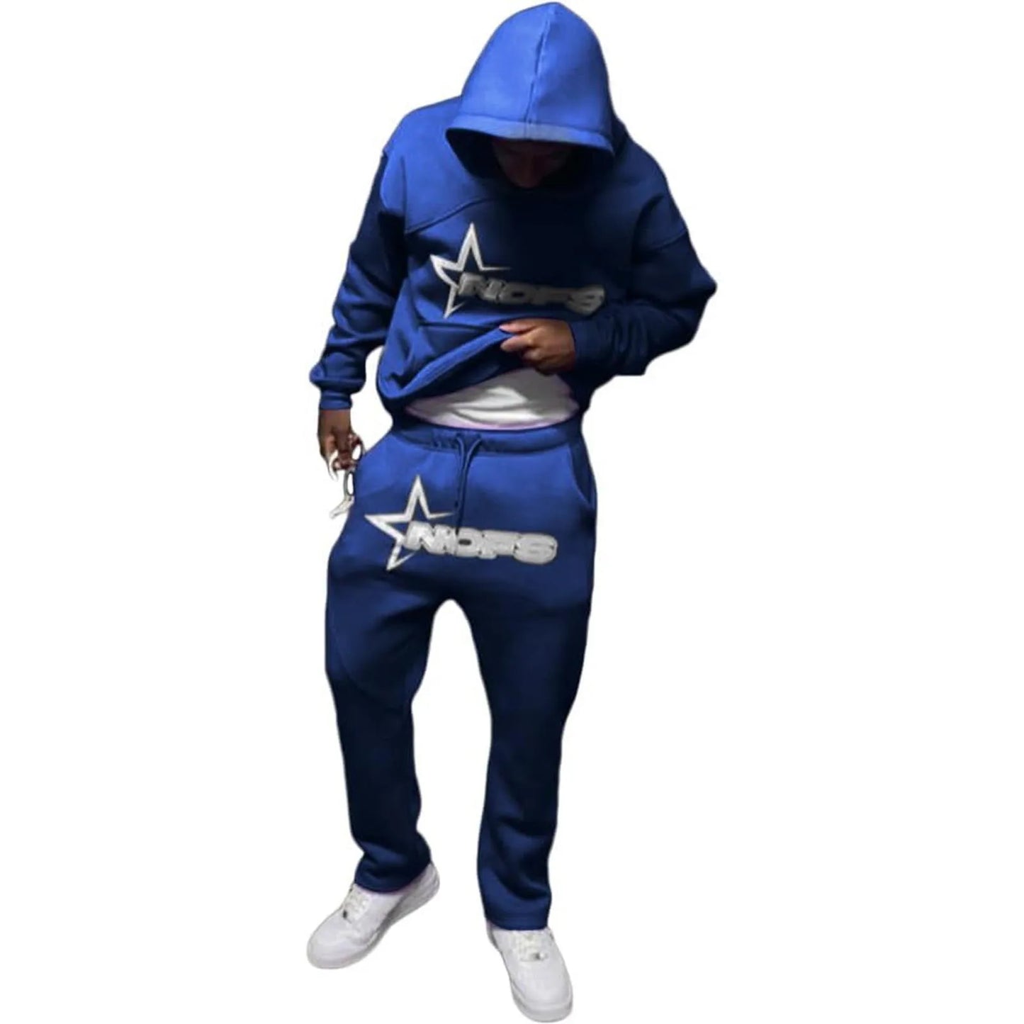 American Classic Hip Hop Hoodie and Sweatpants Set – Unisex Oversized Streetwear for Skateboarding and Daily Style - Premium hoodie set from Lizard Vigilante - Just $47.99! Shop now at Lizard Vigilante