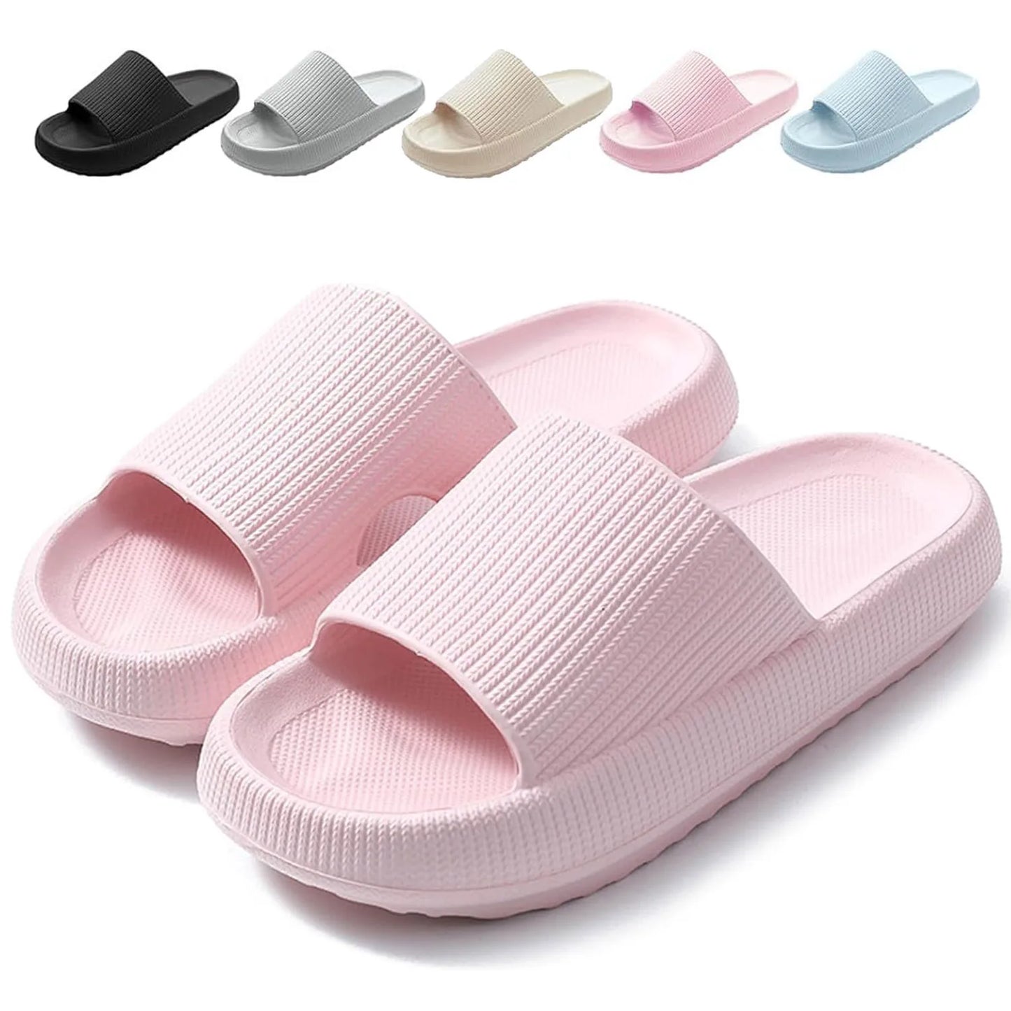 SROTER Cloud Sliders Non-Slip Soft Flip Flops for Men and Women – Thick Sole Shower Bathroom Slippers - Premium slippers from Lizard Vigilante - Just $29.88! Shop now at Lizard Vigilante