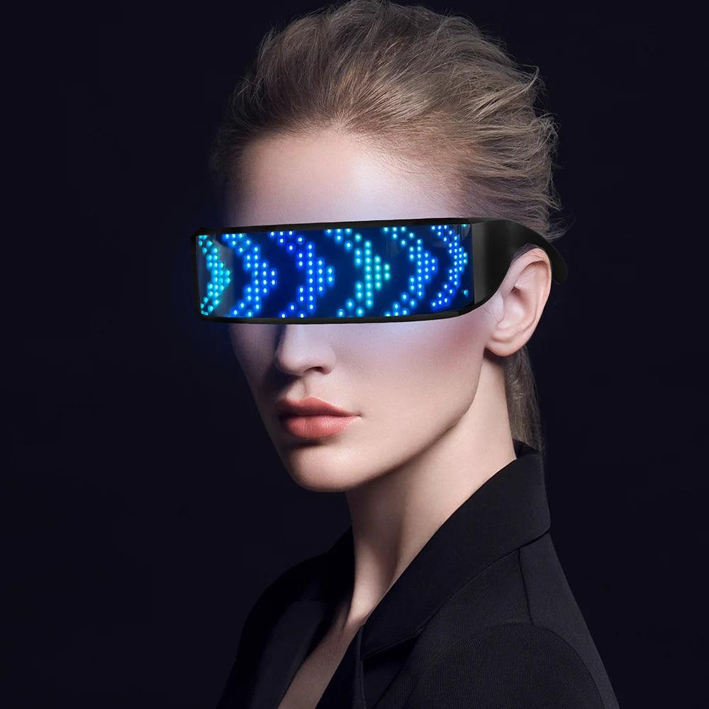 Bluetooth LED Luminous Glasses Prop For Party Bar Festival Performance DIY Shining Electronic Futuristic Eyewear - Lizard Vigilante