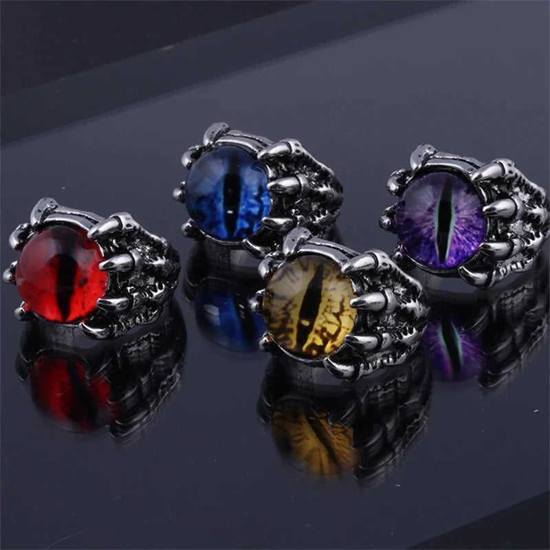 2024 New Retro Jewelry Rings Salonfang Gothic Rings Unisex Punk Skull Rock Hip Hop Adjustable Gift Jewelry Evil Eye/Dragon Claw - Premium ring from Lizard Vigilante - Just $18.88! Shop now at Lizard Vigilante