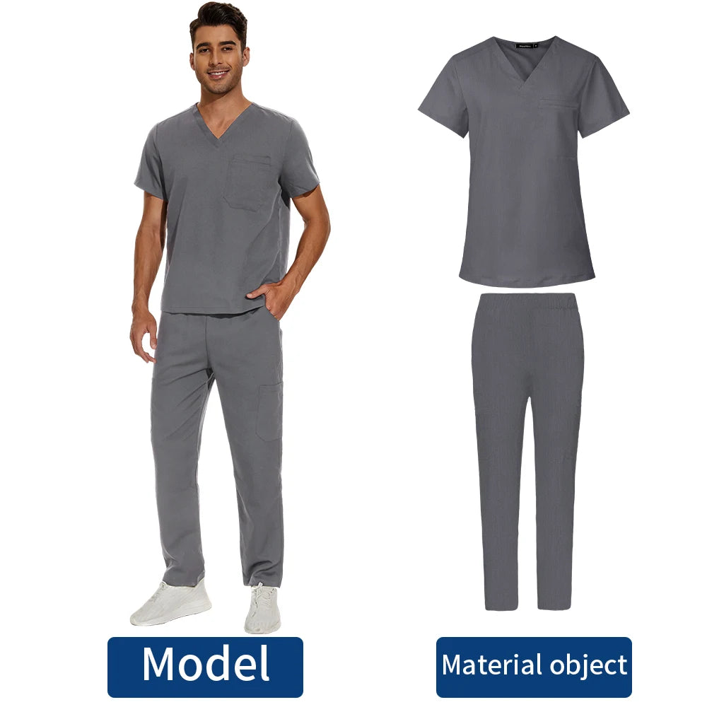 NiaaHinn Men's Medical Scrubs Set | V-Neck Uniforms for Clinics & Hospitals | Comfortable & Breathable Workwear - Premium scrubs from Lizard Vigilante - Just $38.88! Shop now at Lizard Vigilante