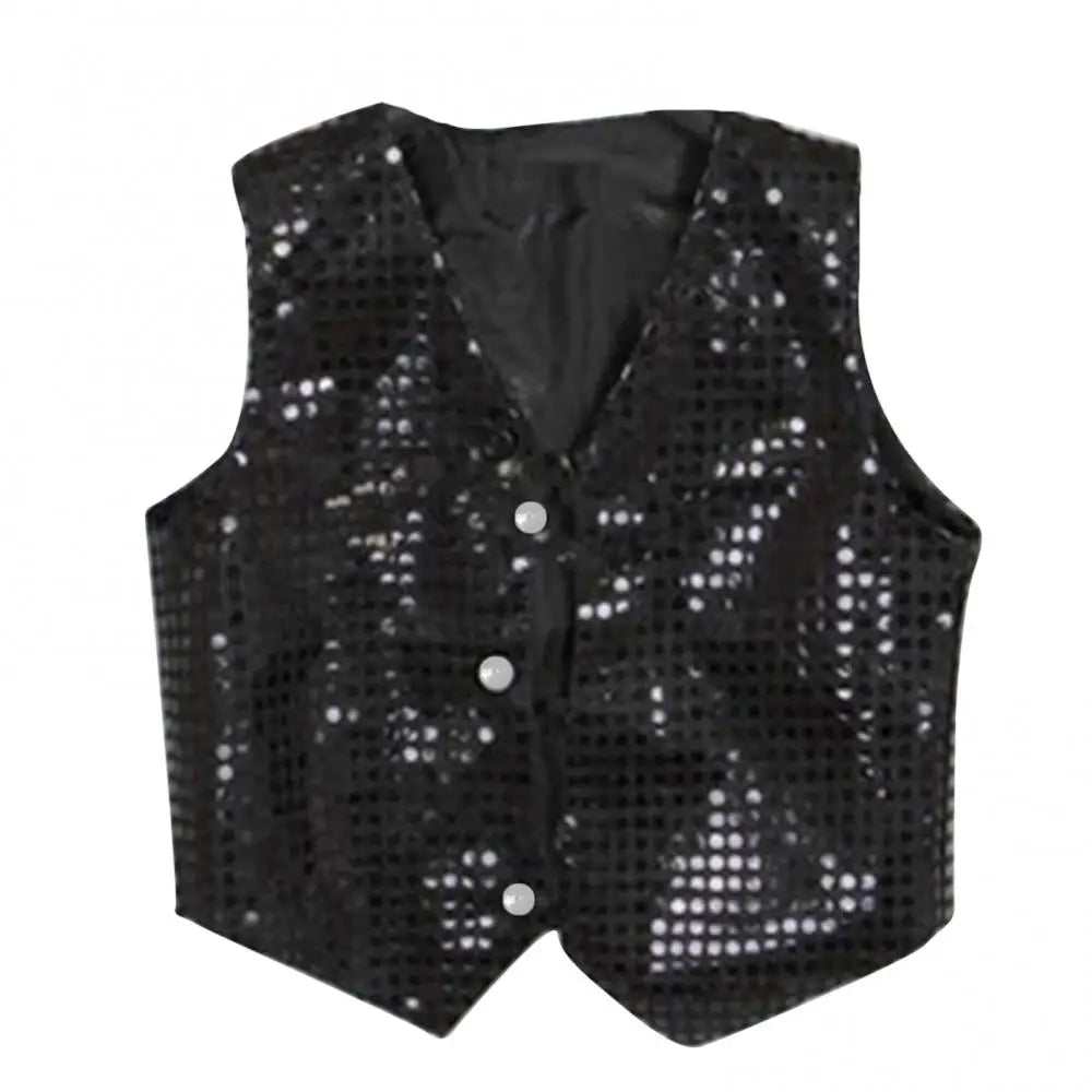 Unisex Sequined Vest for Kids – Stylish Hip-Hop Dance Party Outerwear - Premium vest from Lizard Vigilante - Just $19.88! Shop now at Lizard Vigilante