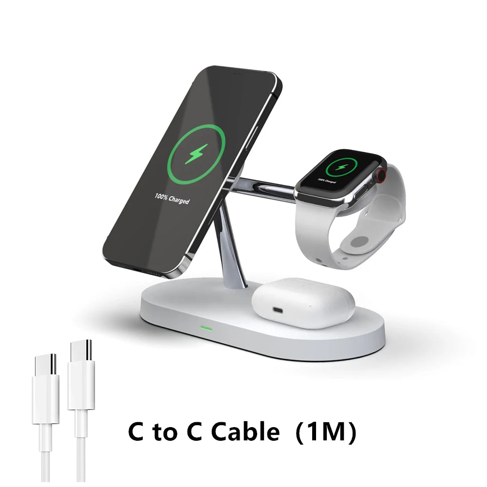 3-in-1 Wireless Charger Stand for iPhone 12/13/14/15/16, Apple Watch 4-10, AirPods 2/3/Pro – Fast Charging Station with LED Light & Charging Indicator - Premium wireless charger stand from Lizard Vigilante - Just $34.99! Shop now at Lizard Vigilante