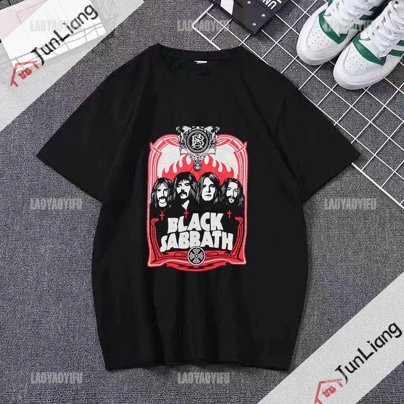 Black Sabbath T-shirts for Women Heavy Metal Rock Unisex Streetwear Women's T-shirt Harajuku Men's Clothing Tops Goth Clothes - Premium T-Shirt from Lizard Vigilante - Just $23.99! Shop now at Lizard Vigilante