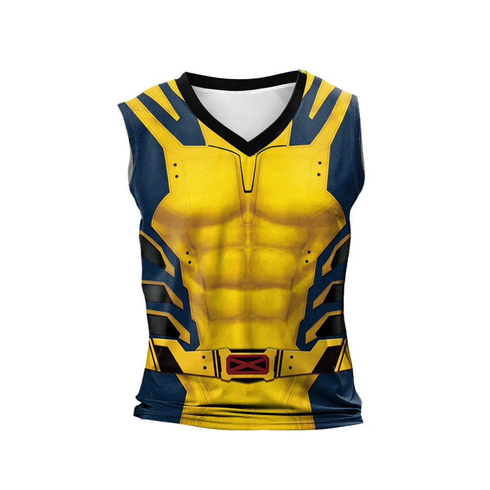 Deadpool Wolverine Cosplay Superhero Printed Vest Comic Compression Workout Bodybuilding Tank Tops - Premium shirt from Lizard Vigilante - Just $23.99! Shop now at Lizard Vigilante