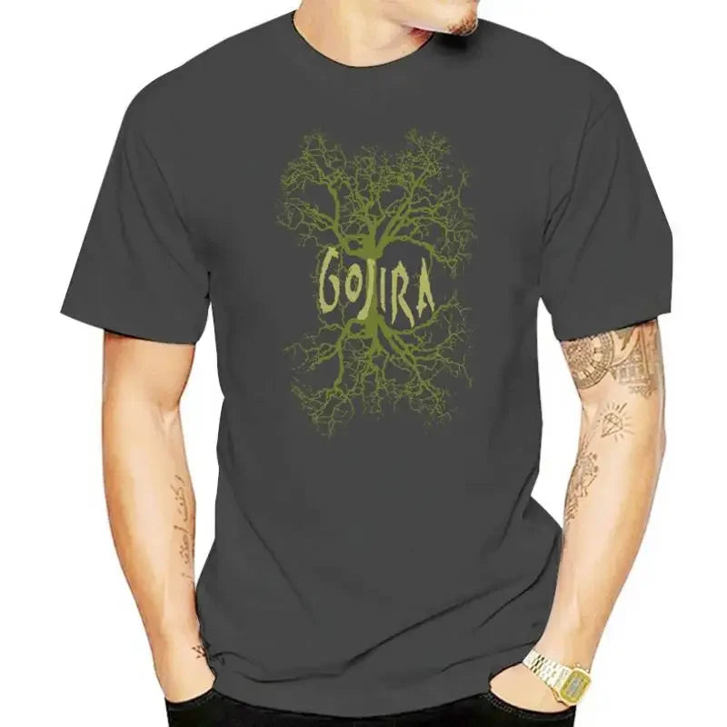 Gojira Black Metal Band Fan Tee – Breathable Vintage Streetwear for Men - Premium T-Shirt from Lizard Vigilante - Just $23.88! Shop now at Lizard Vigilante